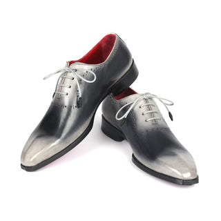 Paul Parkman AG445GRY Men's Shoes Gray Calf-Skin Leather Oxfords (PM6310)-AmbrogioShoes