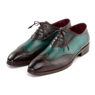 Paul Parkman AL32 Men's Shoes Patina Leather Wing-Tip Oxford (PM6464)-AmbrogioShoes
