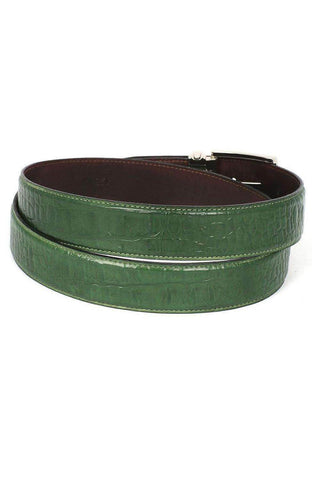 Paul Parkman B02 Men's Crocodile Embossed Calfskin Leather Belt (PMB207)