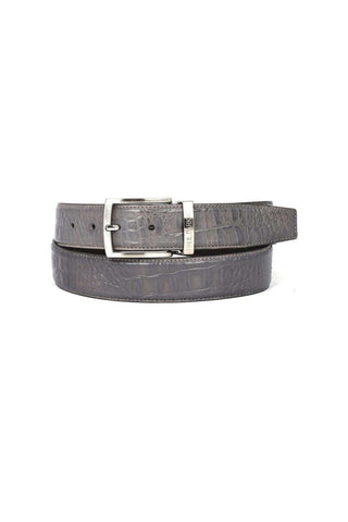 Paul Parkman B02 Men's Crocodile Embossed Calfskin Leather Belt (PMB207)