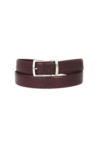 Paul Parkman B02 Men's Crocodile Embossed Calfskin Leather Belt (PMB207)