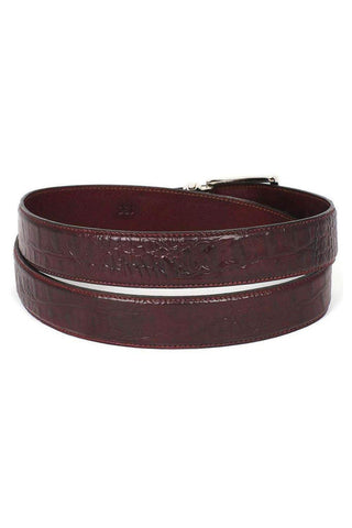 Paul Parkman B02 Men's Crocodile Embossed Calfskin Leather Belt (PMB207)