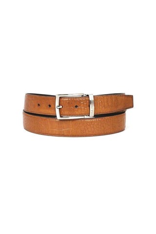 Paul Parkman B02 Men's Crocodile Embossed Calfskin Leather Belt (PMB207)