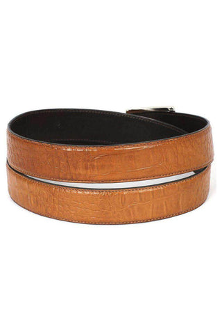 Paul Parkman B02 Men's Crocodile Embossed Calfskin Leather Belt (PMB207)