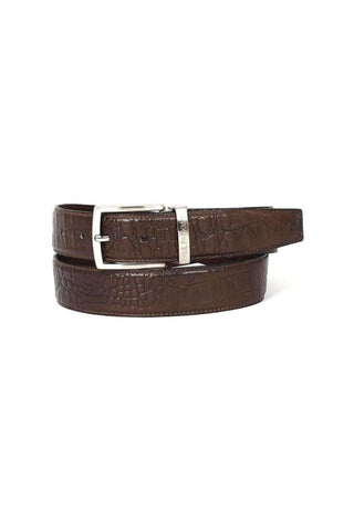 Paul Parkman B02 Men's Crocodile Embossed Calfskin Leather Belt (PMB207)