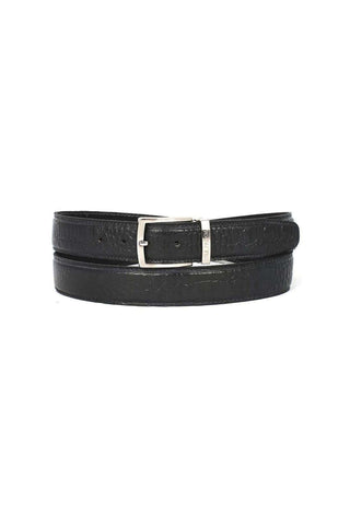 Paul Parkman B02 Men's Crocodile Embossed Calfskin Leather Belt (PMB207)
