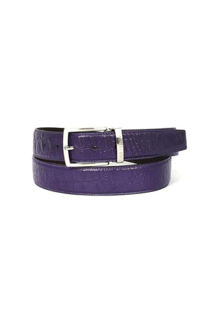 Paul Parkman B02 Men's Crocodile Embossed Calfskin Leather Belt (PMB207)