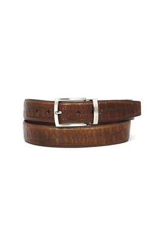 Paul Parkman B02 Men's Crocodile Embossed Calfskin Leather Belt (PMB207)