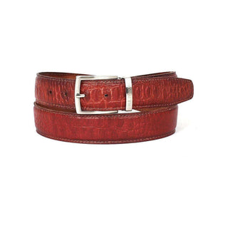 Paul Parkman B02 Men's Crocodile Embossed Calfskin Leather Belt (PMB207)-AmbrogioShoes