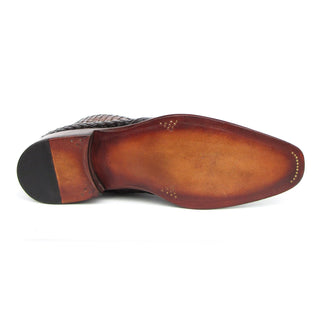 Paul Parkman BT269 Men's Shoes Woven Calf-Skin Leather Welted Zipper Boots (PM6402)-AmbrogioShoes