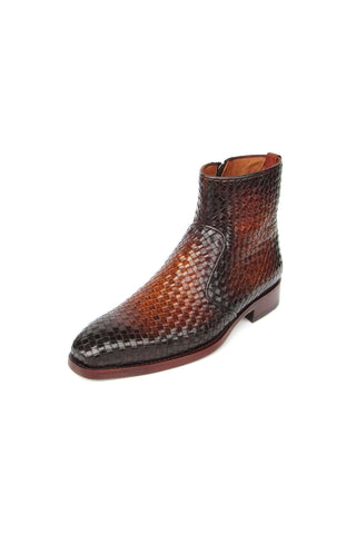 Paul Parkman BT269 Woven Leather Welted Zipper Boots (PM6402)