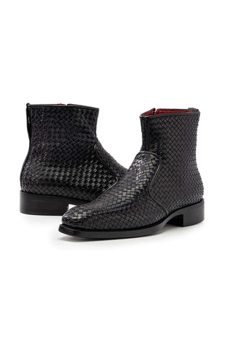 Paul Parkman BT269 Woven Leather Welted Zipper Boots (PM6402)