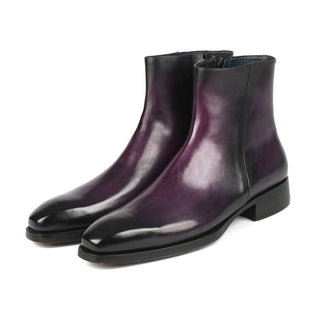 Paul Parkman BT3955-PRP Men's Shoes Purple Calf-Skin Leather Zipper Boots (PM6355)-AmbrogioShoes