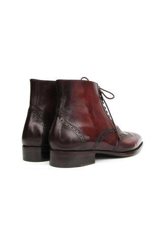Paul Parkman BT4861-BRD Brown Burnished Leather Goodyear Welted Wingtip Boots (PM6407)