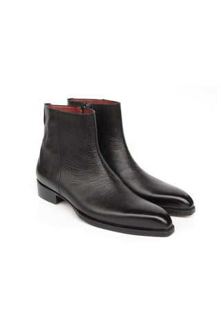Paul Parkman BT6499-BLK Black Floater Leather Side Zipper Boots (PM6392)