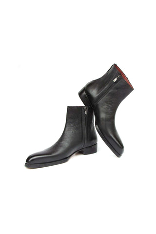 Paul Parkman BT6499-BLK Black Floater Leather Side Zipper Boots (PM6392)