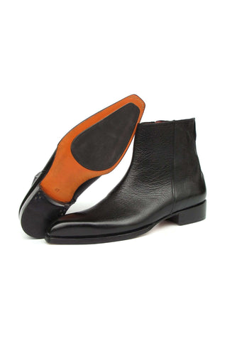Paul Parkman BT6499-BLK Black Floater Leather Side Zipper Boots (PM6392)