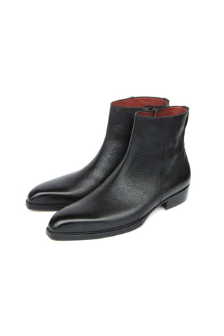Paul Parkman BT6499-BLK Black Floater Leather Side Zipper Boots (PM6392)