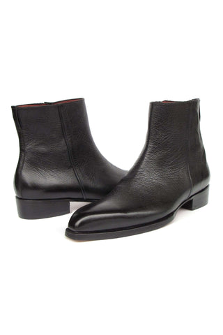 Paul Parkman BT6499-BLK Black Floater Leather Side Zipper Boots (PM6392)
