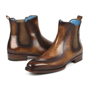 Paul Parkman BT822BRW Men's Shoes Brown Calf-Skin Leather Goodyear Welted Dress Chelsea Boots (PM6326)-AmbrogioShoes