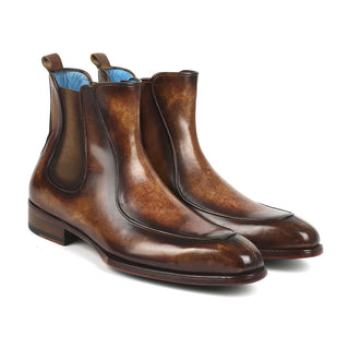 Paul Parkman BT822BRW Men's Shoes Brown Calf-Skin Leather Goodyear Welted Dress Chelsea Boots (PM6326)-AmbrogioShoes