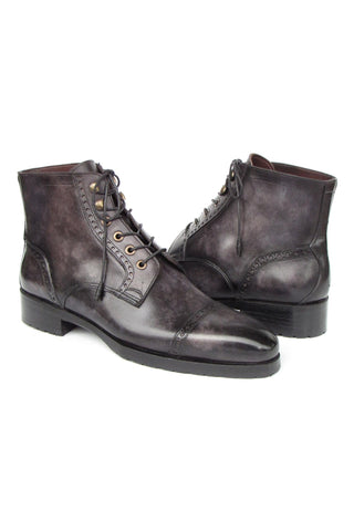 Paul Parkman BT9566 Calf-Skin Leather Cap-Toe Derby Lace-Up Boot (PM6457)