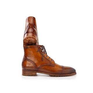 Paul Parkman BT9566 Calf-Skin Leather Cap-Toe Derby Lace-Up Boot (PM6457)-AmbrogioShoes