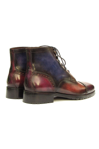 Paul Parkman BT9566 Calf-Skin Leather Cap-Toe Derby Lace-Up Boot (PM6457)