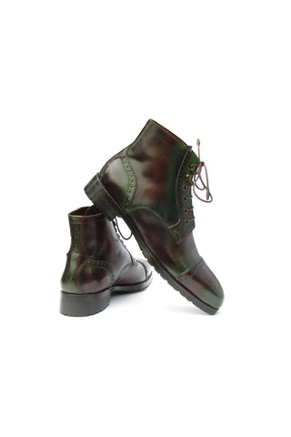 Paul Parkman BT9566 Calf-Skin Leather Cap-Toe Derby Lace-Up Boot (PM6457)
