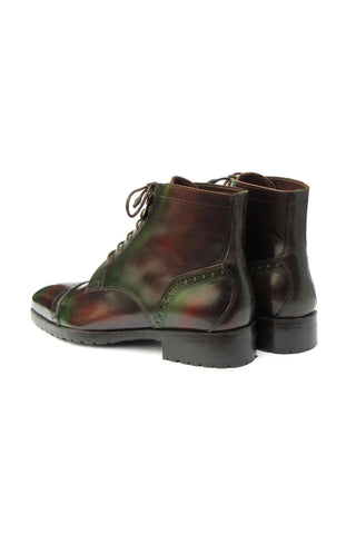 Paul Parkman BT9566 Calf-Skin Leather Cap-Toe Derby Lace-Up Boot (PM6457)