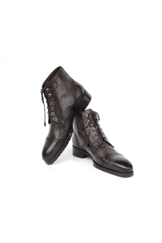 Paul Parkman BT9566 Leather Cap-Toe Derby Lace-Up Boot (PM6457)