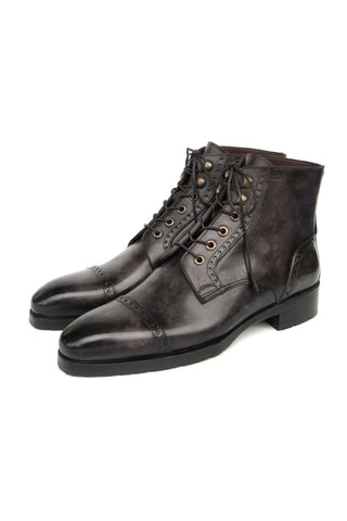 Paul Parkman BT9566 Leather Cap-Toe Derby Lace-Up Boot (PM6457)