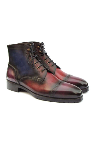 Paul Parkman BT9566 Leather Cap-Toe Derby Lace-Up Boot (PM6457)