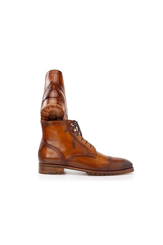 Paul Parkman BT9566 Leather Cap-Toe Derby Lace-Up Boot (PM6457)