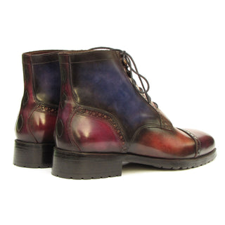 Paul Parkman BT9566-MLT Men's Shoes Multicolor Hand Painted Leather Cap Toe Boots (PM6404)-AmbrogioShoes