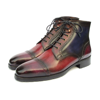 Paul Parkman BT9566-MLT Men's Shoes Multicolor Hand Painted Leather Cap Toe Boots (PM6404)-AmbrogioShoes