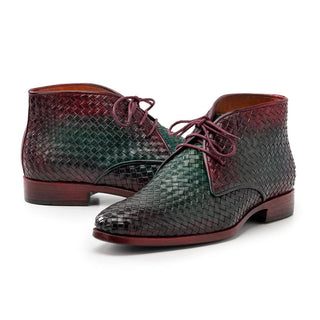 Paul Parkman CK82 Men's Shoes Woven Leather Chukka Boot (PM6475)-AmbrogioShoes