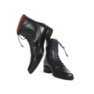 Paul Parkman CW477-BLK Men's Shoes Black Calf-Skin Leather Goodyear Welted Boots (PM6269)-AmbrogioShoes