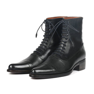 Paul Parkman CW477-BLK Men's Shoes Black Calf-Skin Leather Goodyear Welted Boots (PM6269)-AmbrogioShoes