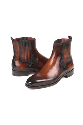 Paul Parkman Chelsea Brown Burnished Leather Boots (PM5869)