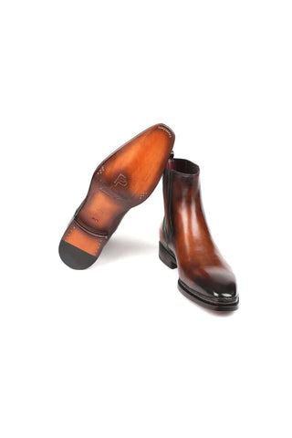 Paul Parkman Chelsea Brown Burnished Leather Boots (PM5869)