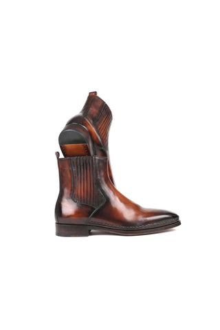 Paul Parkman Chelsea Brown Burnished Leather Boots (PM5869)