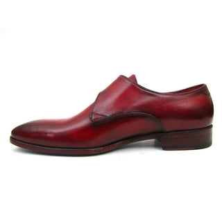 Paul Parkman DW984P Men's Shoes Burgundy Calf-Skin Leather Monk-Strap Loafers (PM6291)-AmbrogioShoes