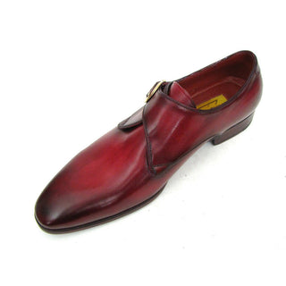 Paul Parkman DW984P Men's Shoes Burgundy Calf-Skin Leather Monk-Strap Loafers (PM6291)-AmbrogioShoes