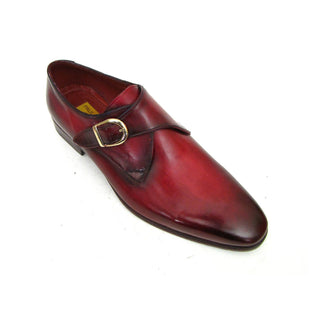 Paul Parkman DW984P Men's Shoes Burgundy Calf-Skin Leather Monk-Strap Loafers (PM6291)-AmbrogioShoes