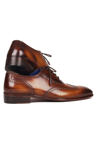 Paul Parkman Designer Shoes Brown Leather Wing-Tip Oxfords 711W03 (PM6203)