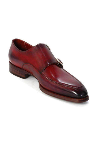 Paul Parkman Double Monkstrap Black Burgundy Loafers (PM5236)