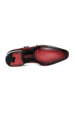 Paul Parkman Double Monkstrap Black Burgundy Loafers (PM5236)