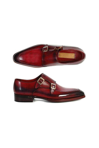 Paul Parkman Double Monkstrap Black Burgundy Loafers (PM5236)