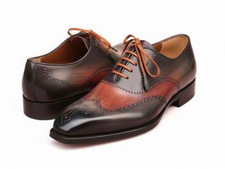 Paul Parkman E271 Welted Patina Calf-Skin Leather Wing-Tip Oxford (PM6489)-AmbrogioShoes